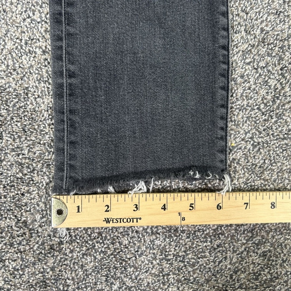Levis 501XX‎ Selvedge Denim Skinny Jeans Distressed Hem Dark Grey Womens 29x22 - Picture 14 of 15